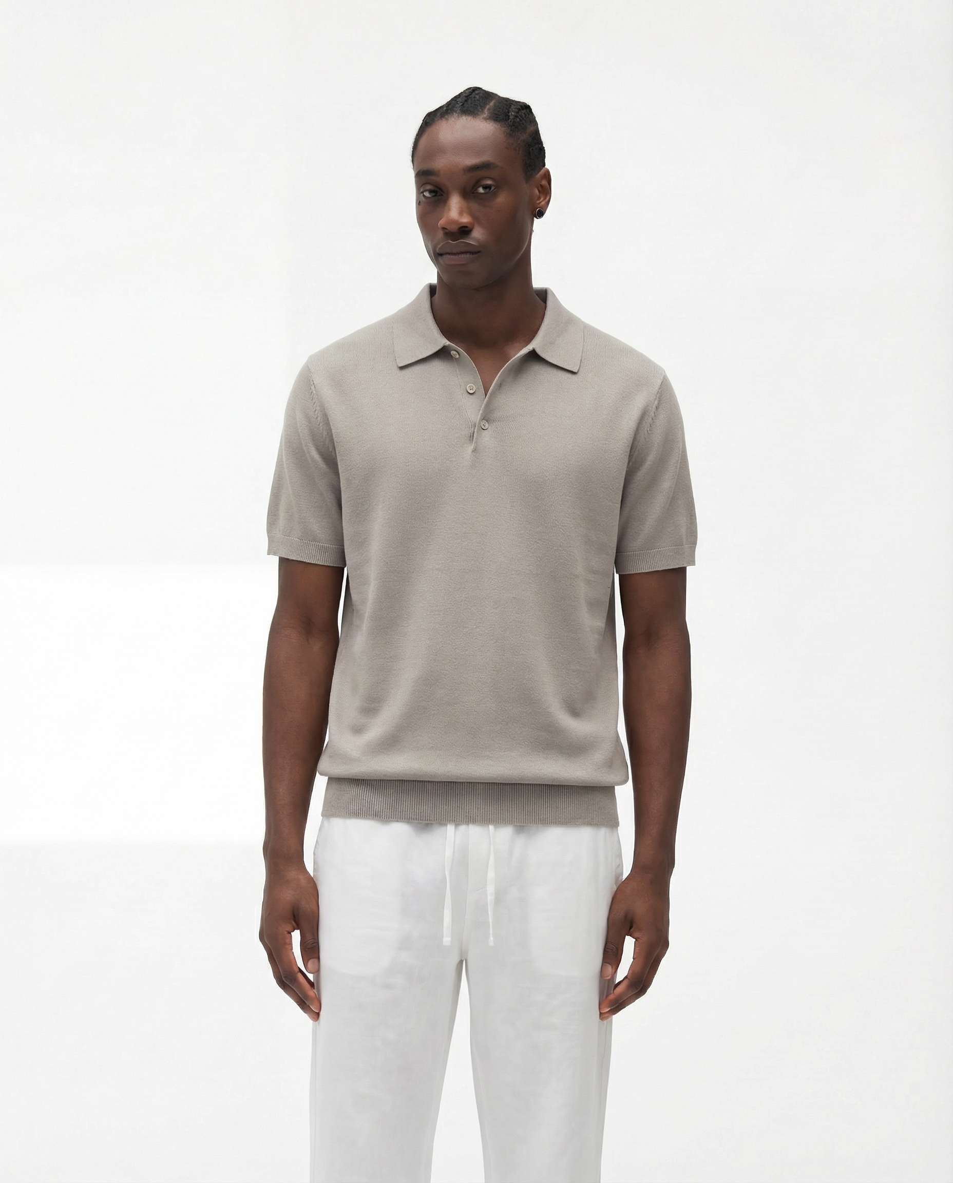 Knobbed Luxury Polo (Taupe)