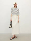 Ivory Denim Skirt