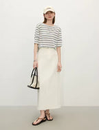 Ivory Denim Skirt