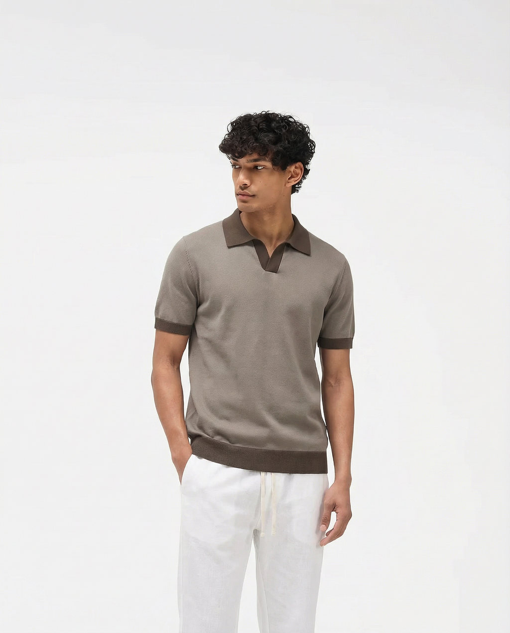 Contrast Polo (Mocha Espresso)