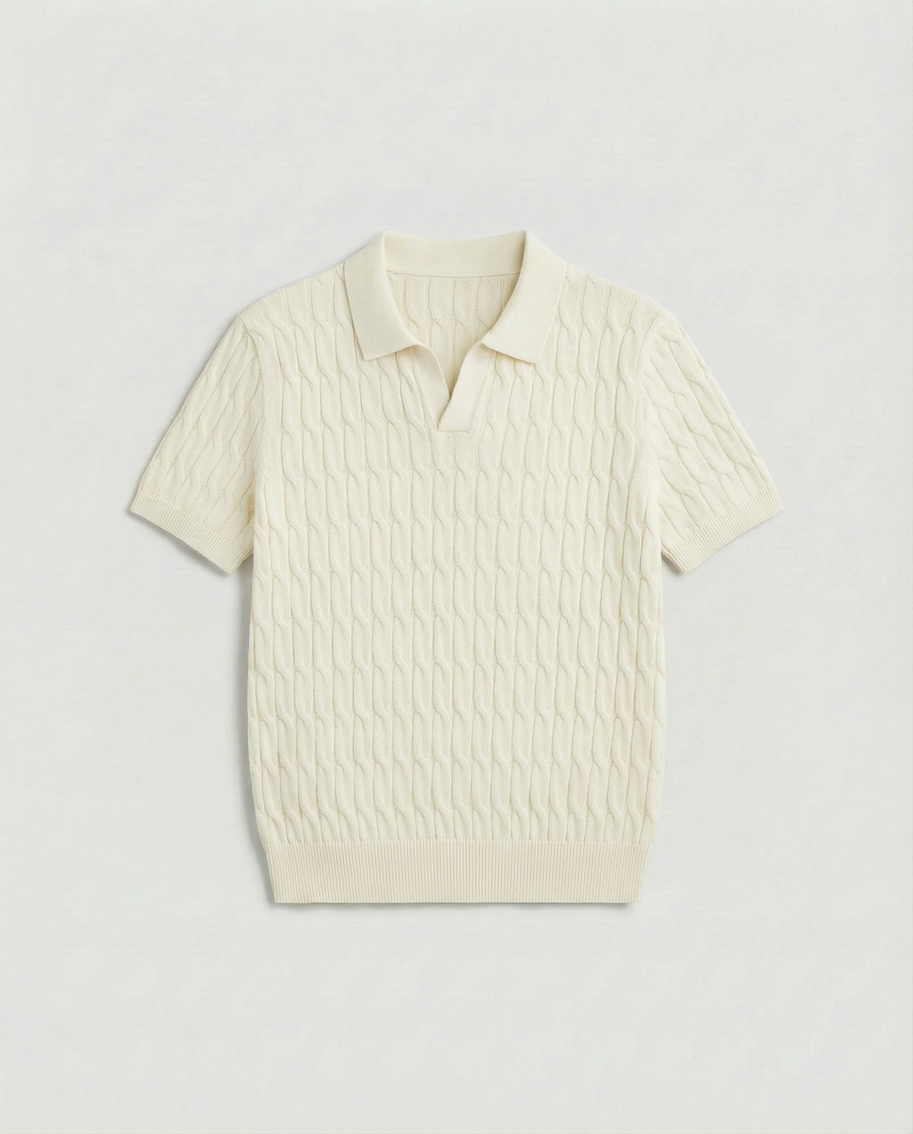 Patterned Polo (White)