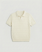 Patterned Polo (White)