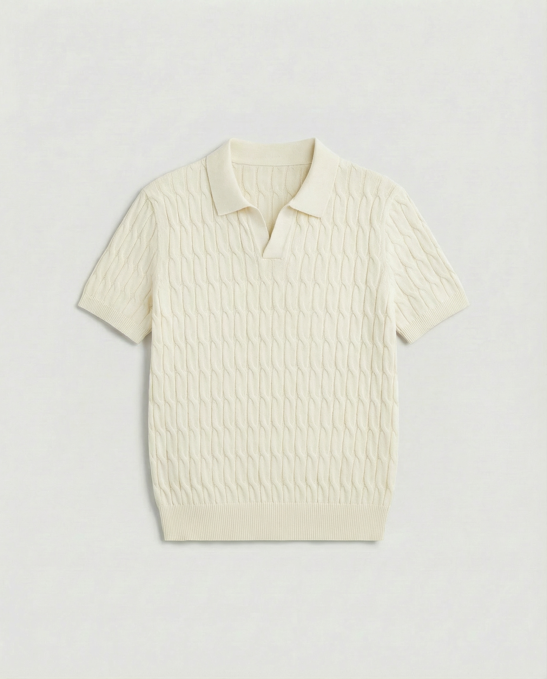 Patterned Polo (White)