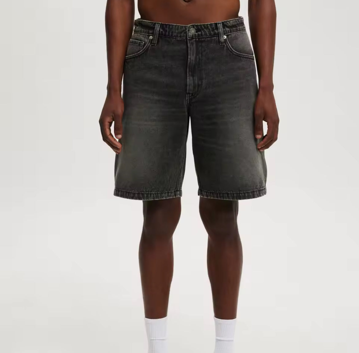 Washed Denim Shorts