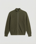 Wool Knit Zipper (Olive Green)