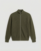 Wool Knit Zipper (Olive Green)