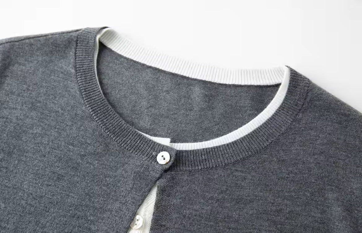 Layered Cardigan (Grey)