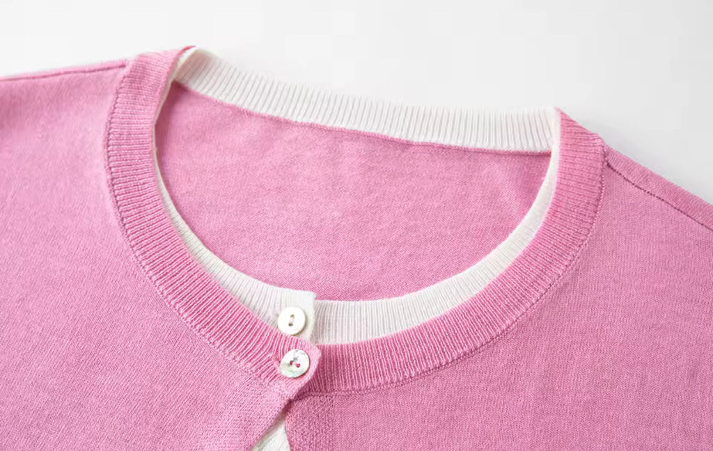 Layered Cardigan (Pink)