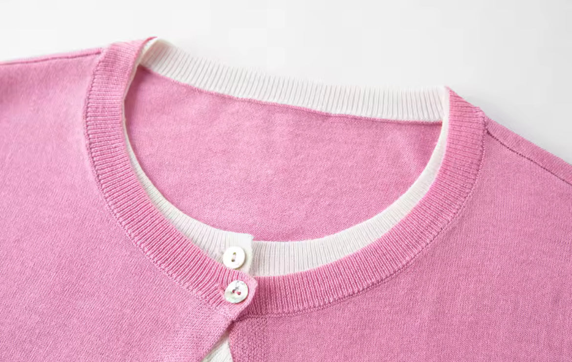 Layered Cardigan (Pink)