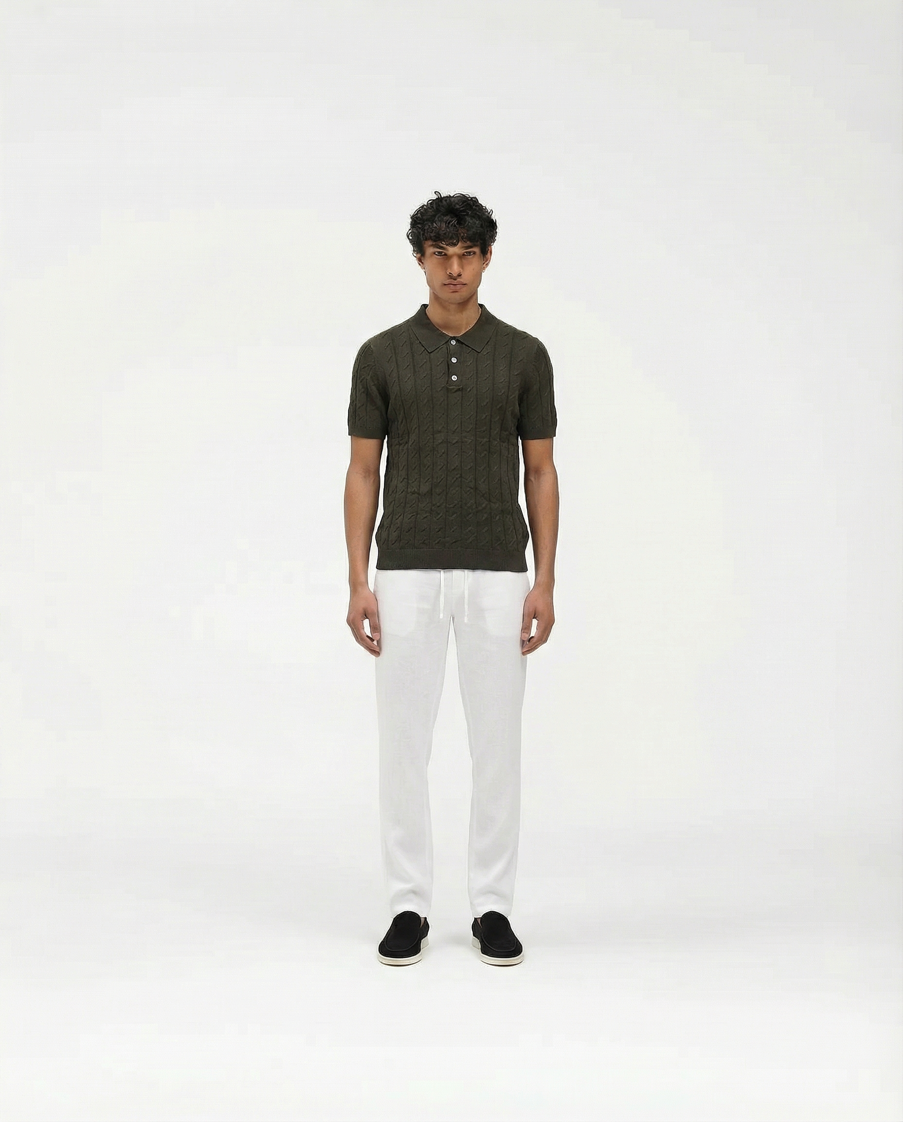 Patterned Polo 2.0 (Moss Green)