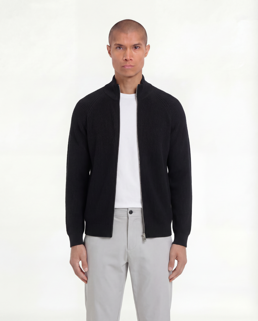 Wool Knit Zipper (Black)