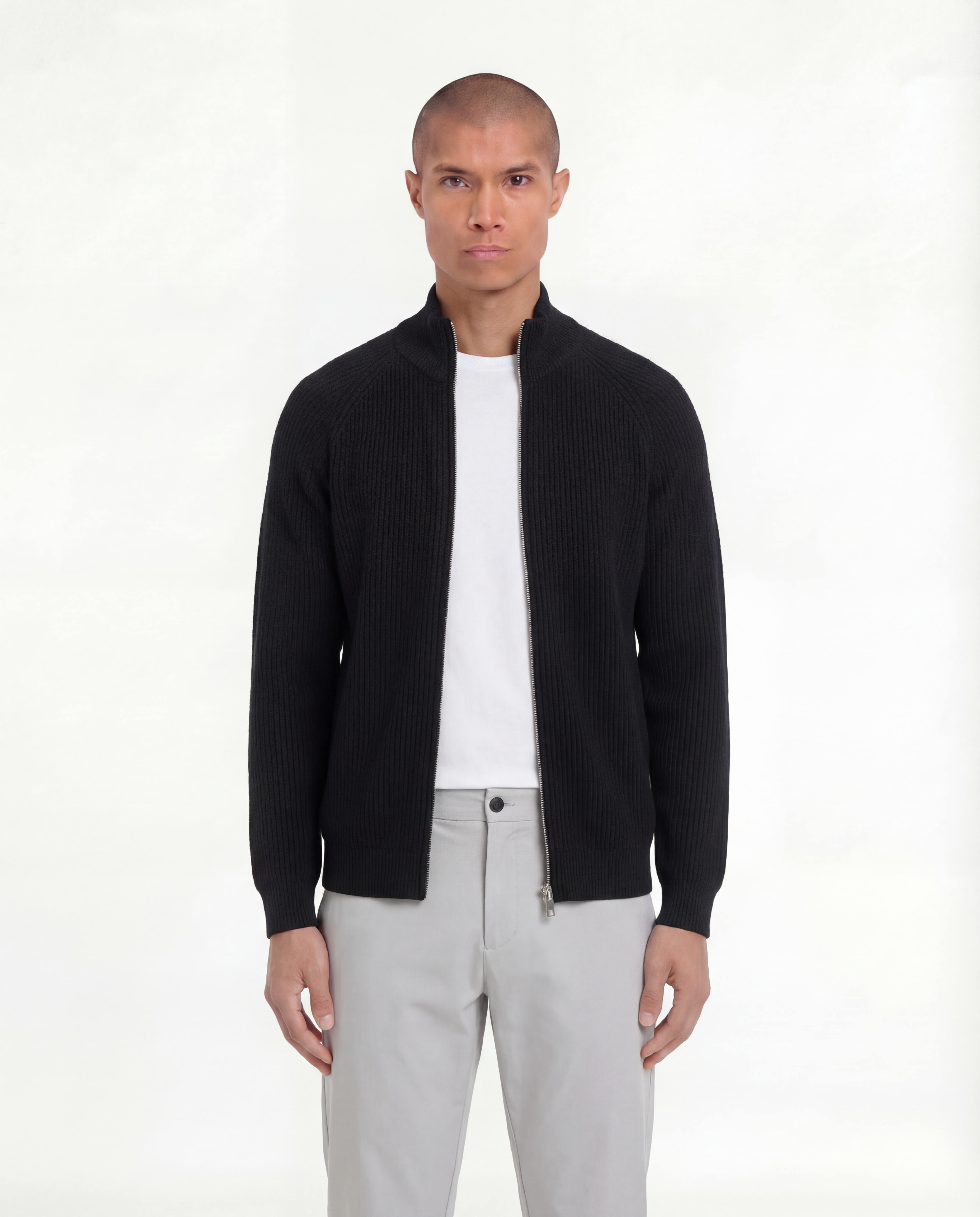 Wool Knit Zipper (Black)