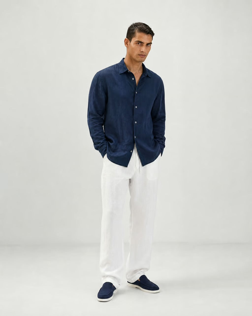 Linen Shirt (Navy)