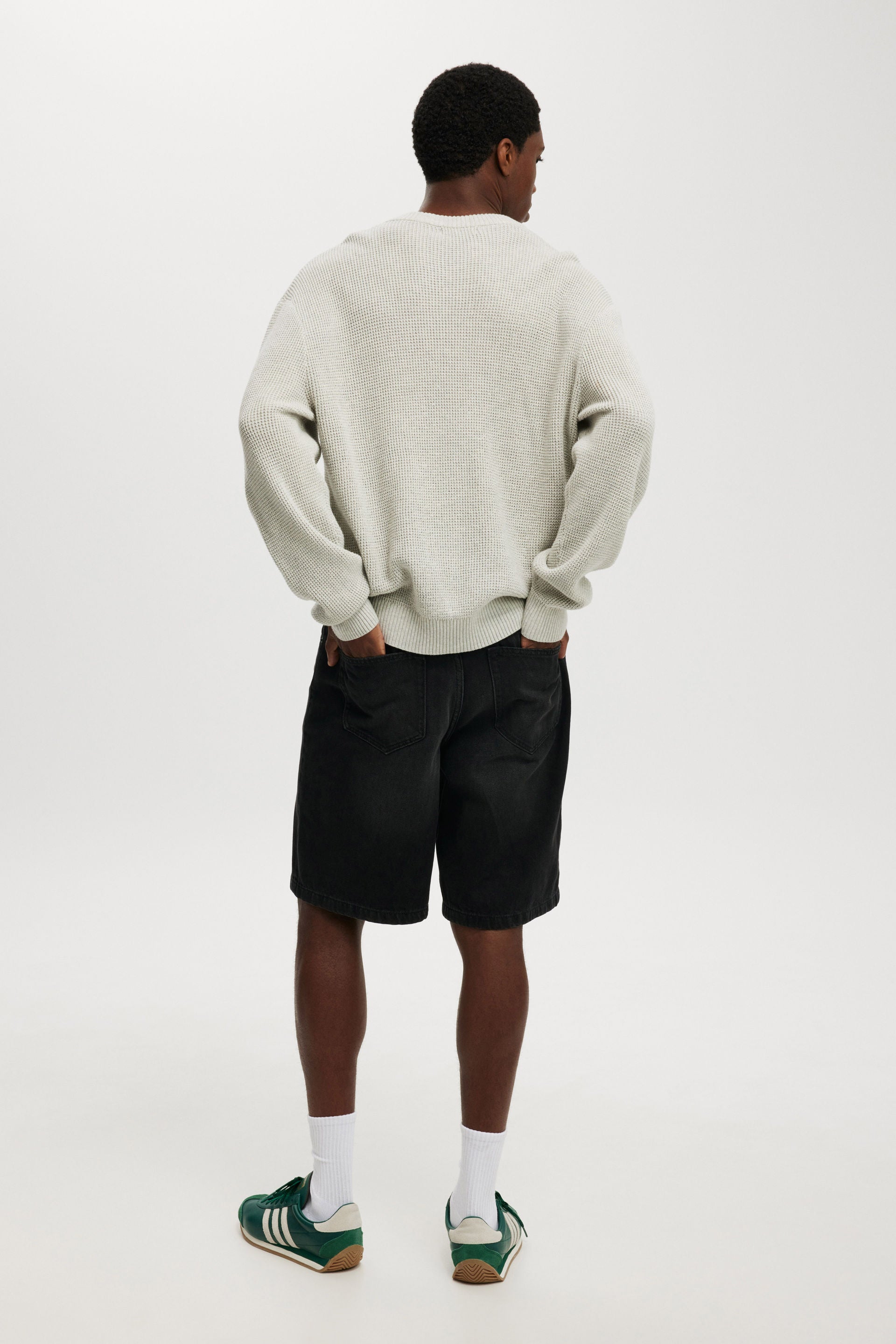 Washed Denim Shorts