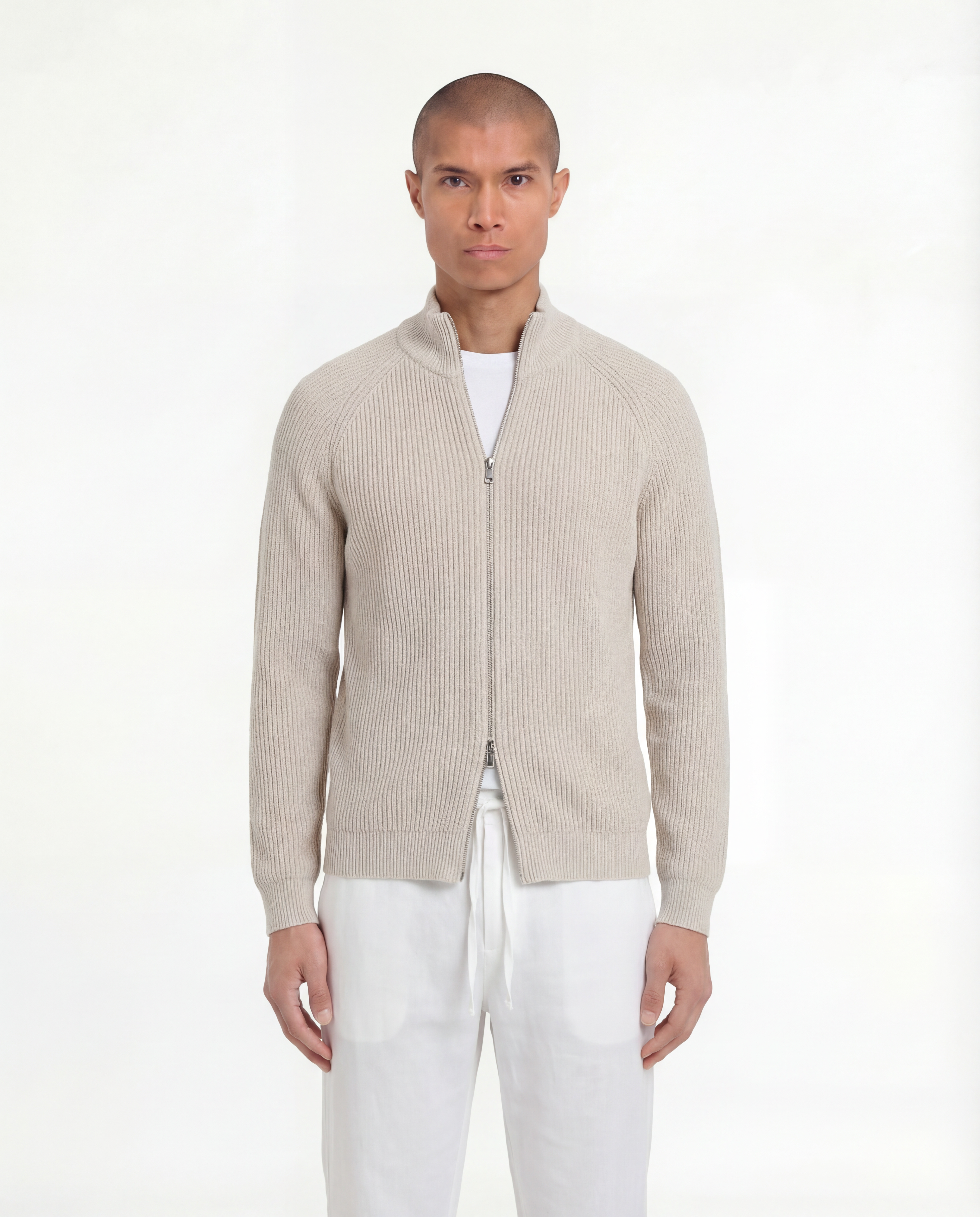 Wool Knit Zipper (Beige)