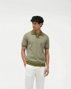 Contrast Polo (Sage Olive)