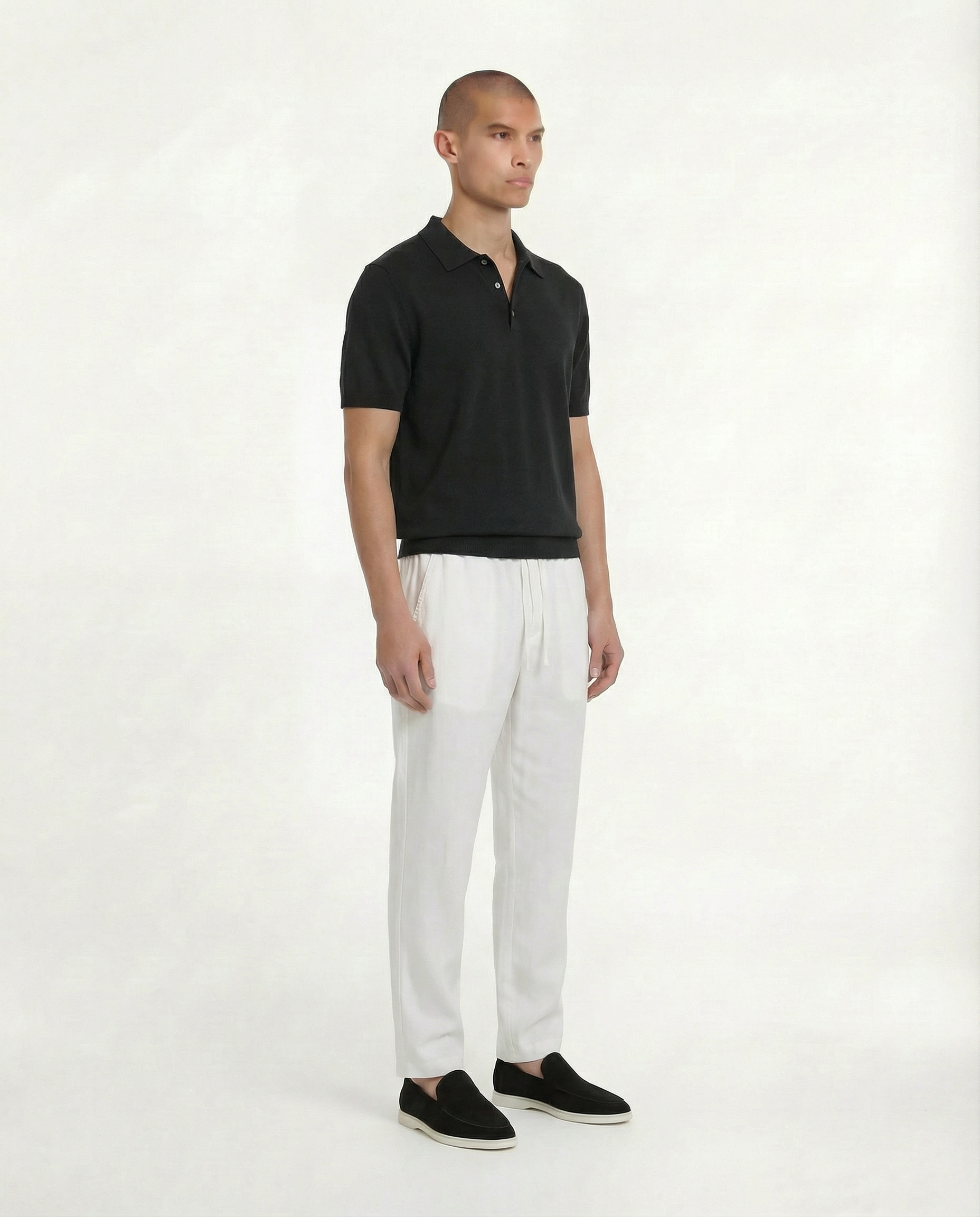Knobbed Luxury Polo (Black)