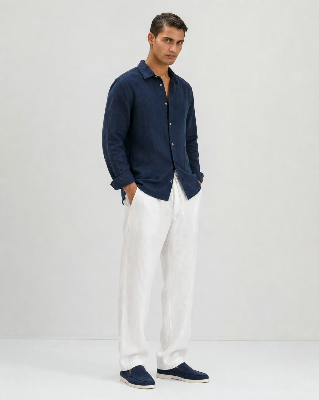 Linen Shirt (Navy)
