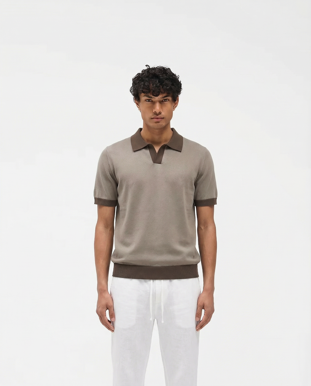 Contrast Polo (Mocha Espresso)