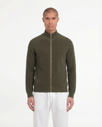 Wool Knit Zipper (Olive Green)