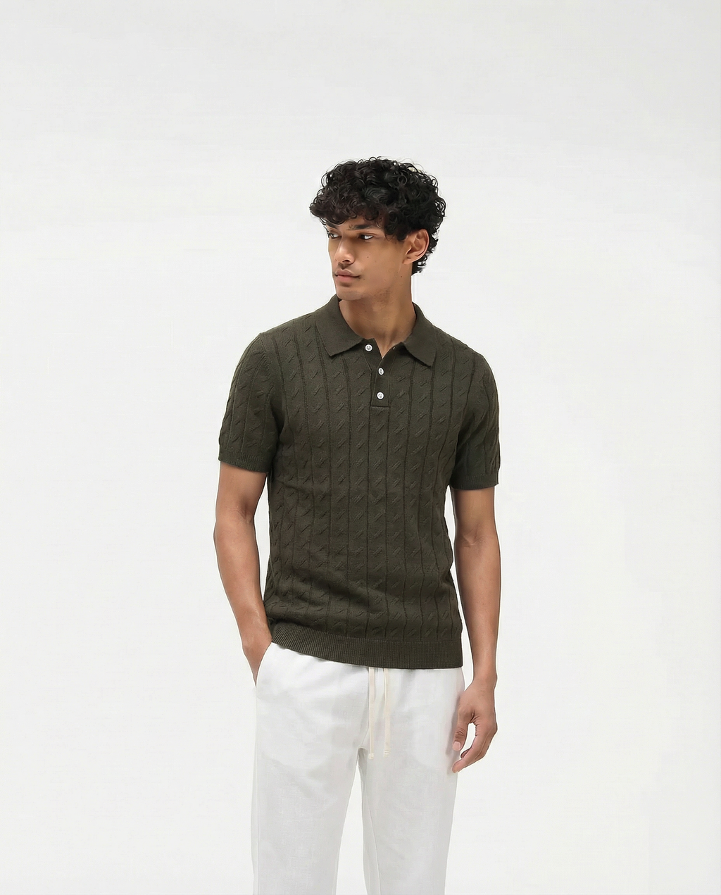 Patterned Polo 2.0 (Moss Green)