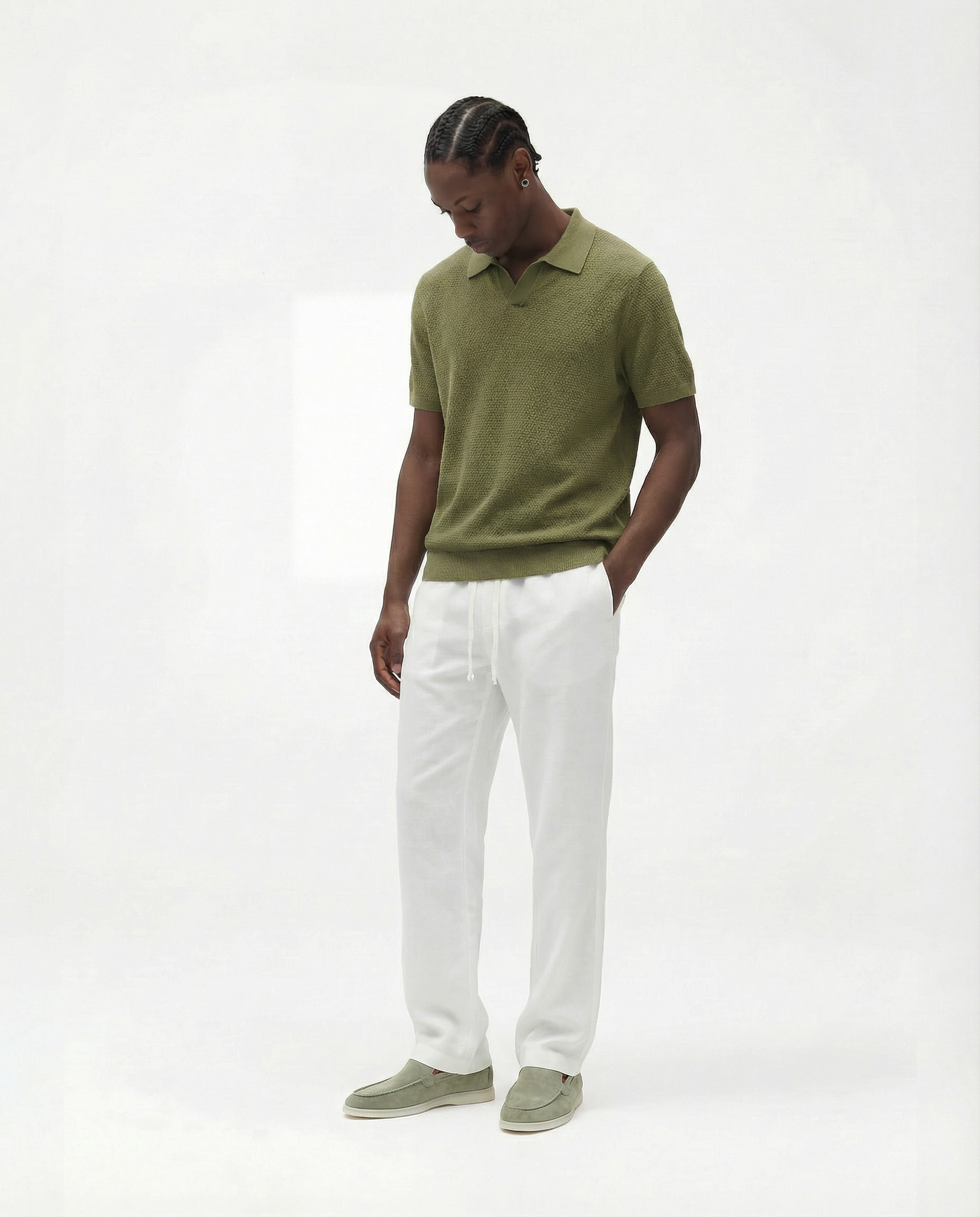 Harbor Wool Polo (Green)