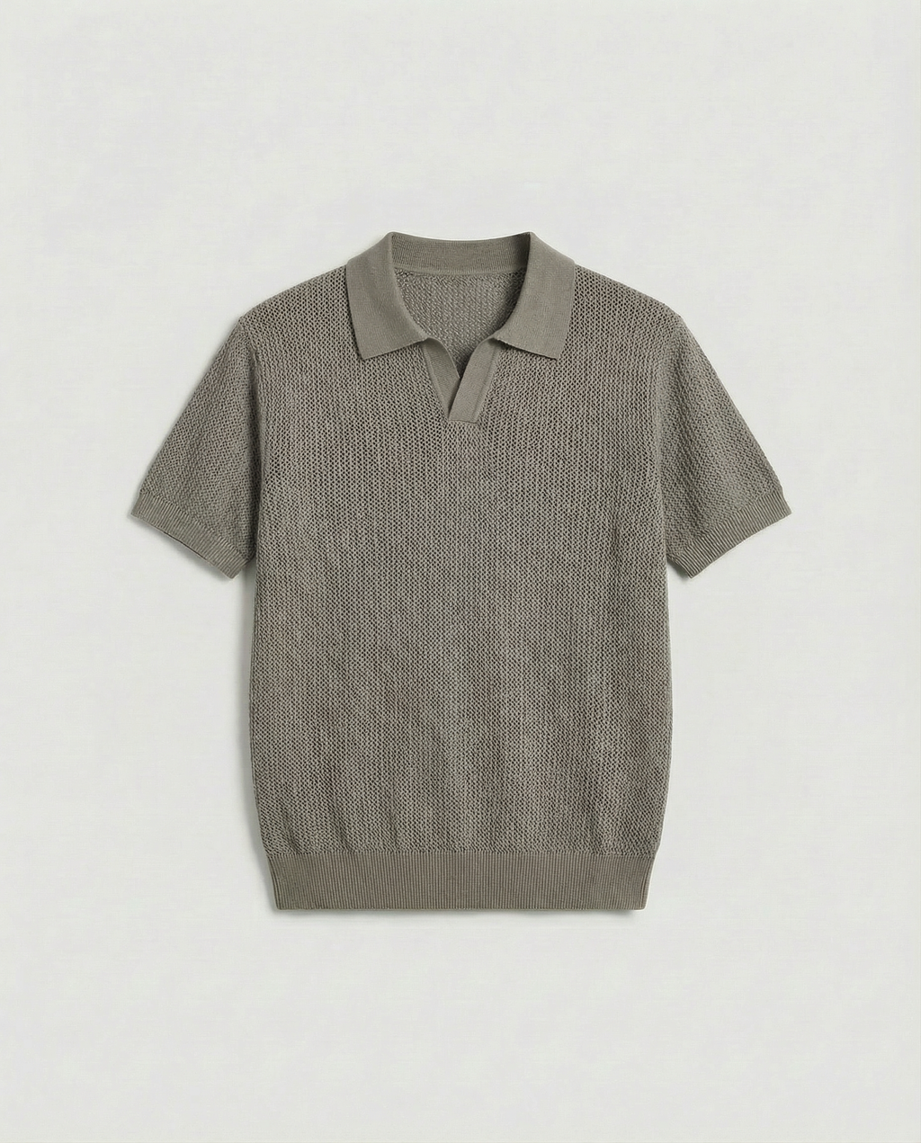 Woven Knit Polo (Brown)
