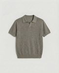 Woven Knit Polo (Brown)