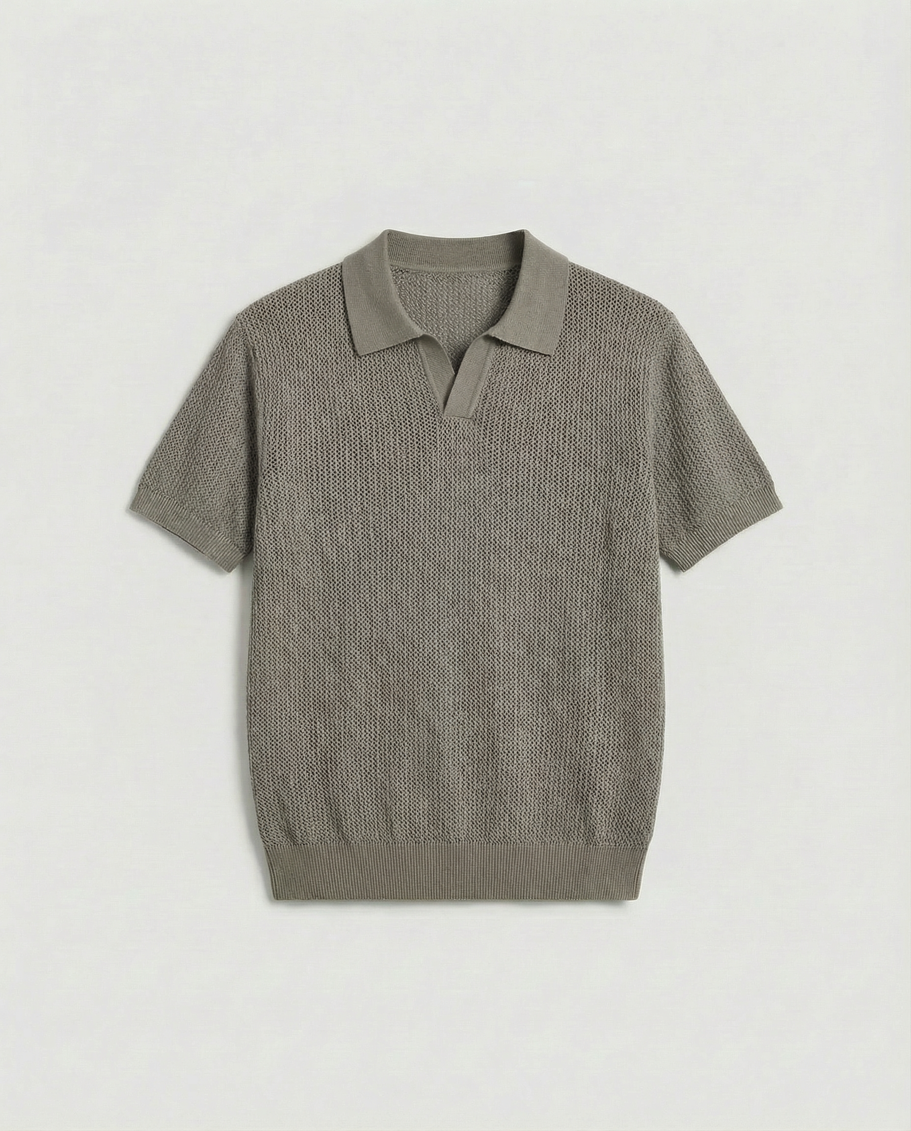 Woven Knit Polo (Brown)