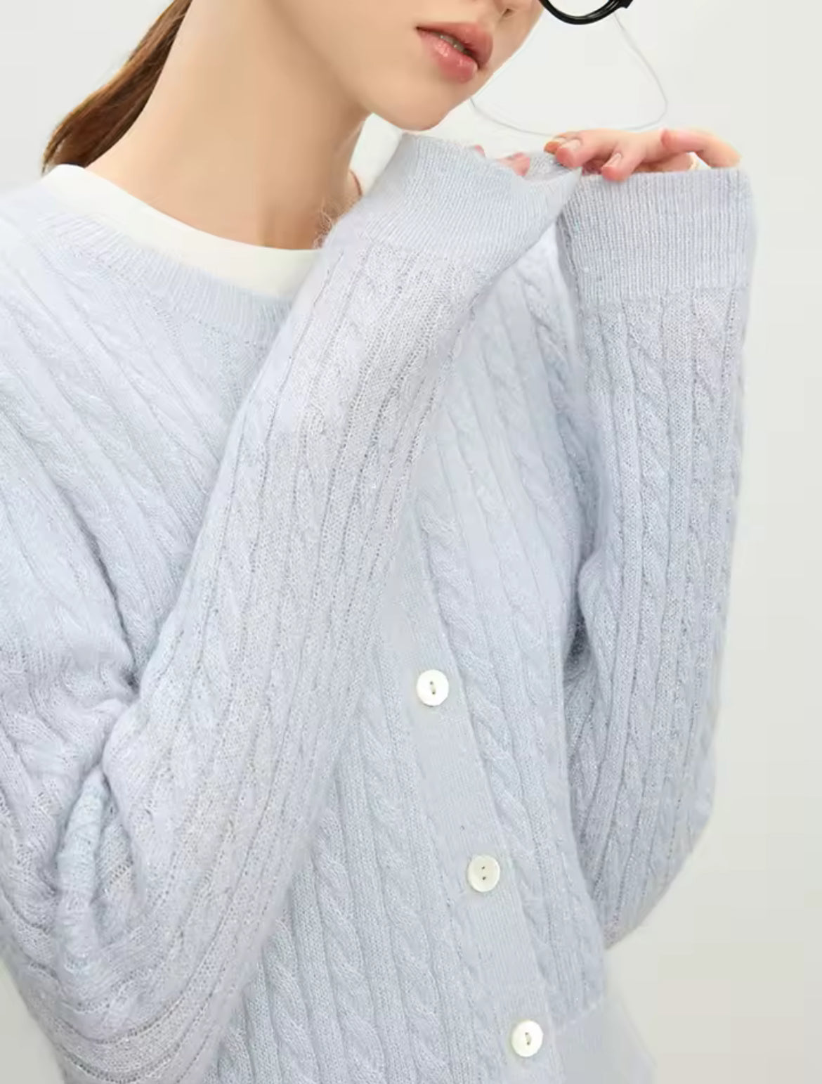 Knit Cardigan (Blue)