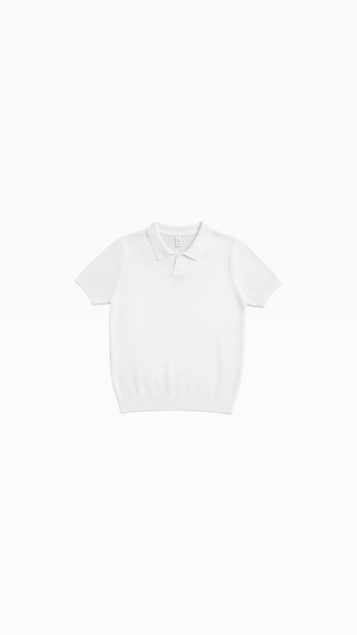 Woven Knit Polo (White)