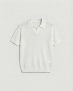 Woven Knit Polo (White)