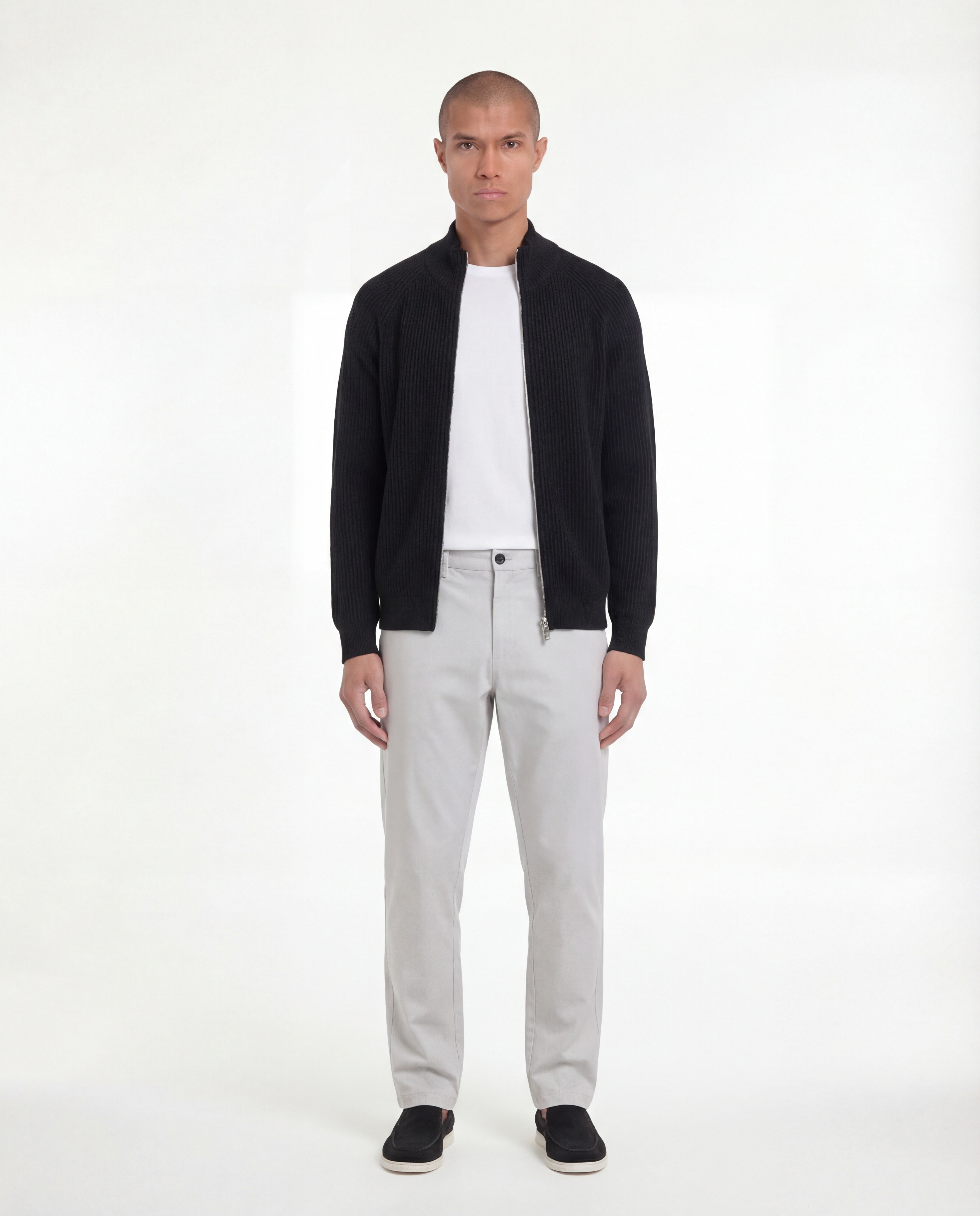 Wool Knit Zipper (Black)