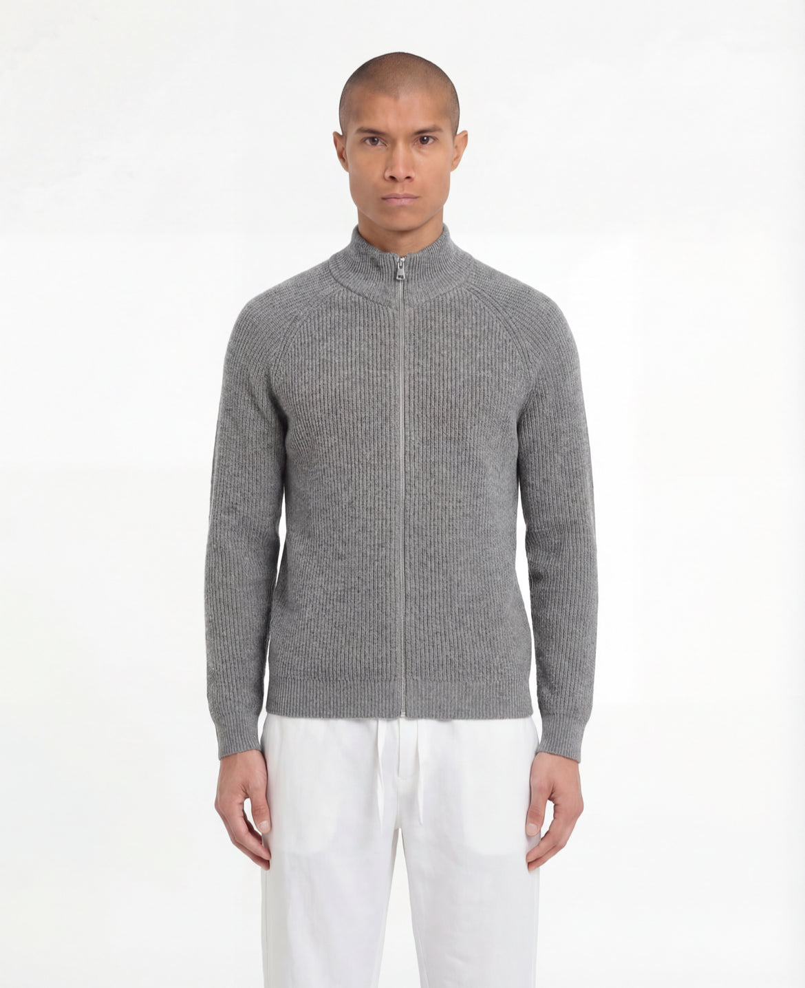 Wool Knit Zipper (Grey)