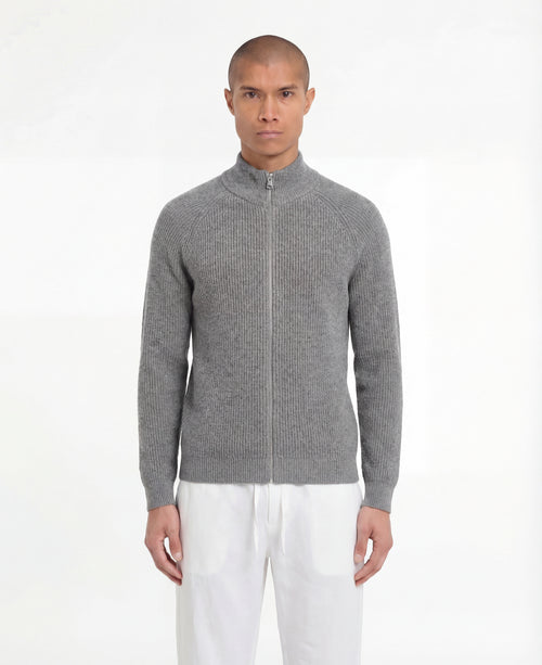 Wool Knit Zipper (Grey)