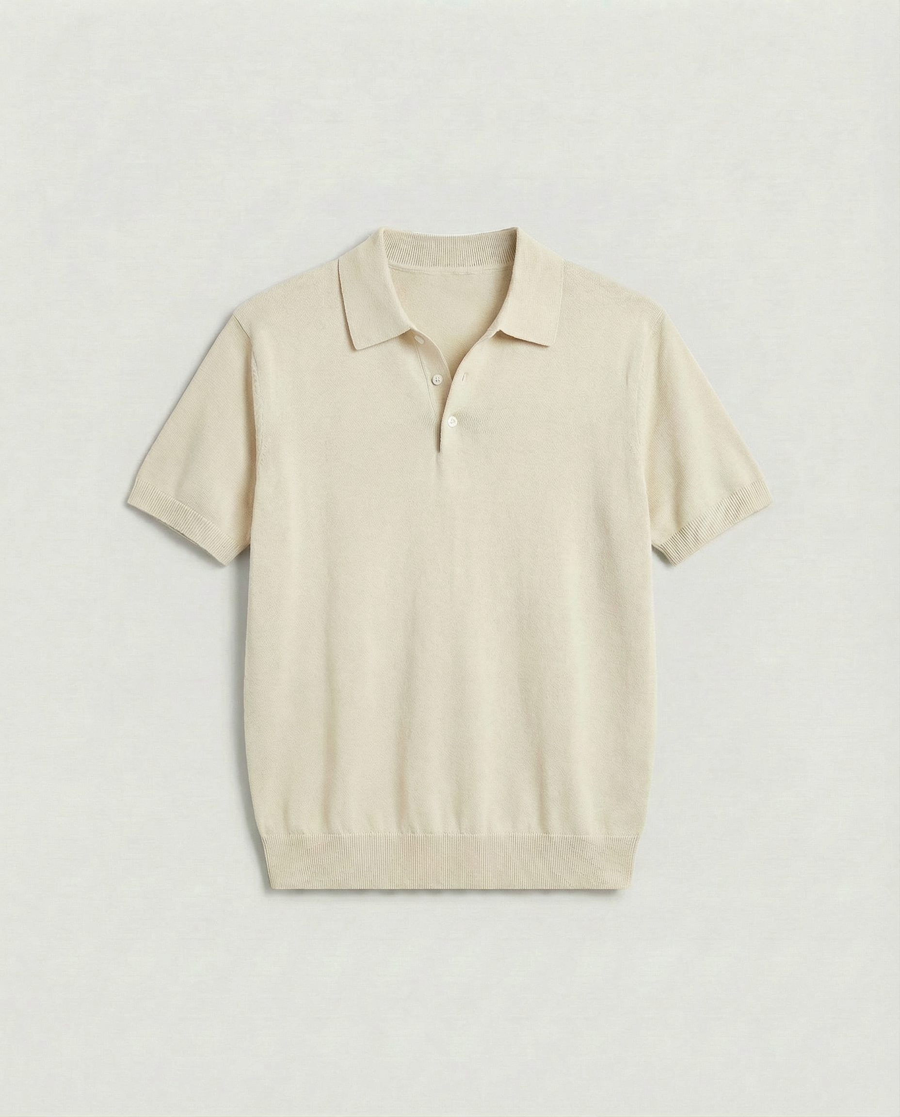 Knobbed Luxury Polo (Cream)