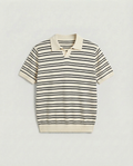 Polo texturé rayé (crème)