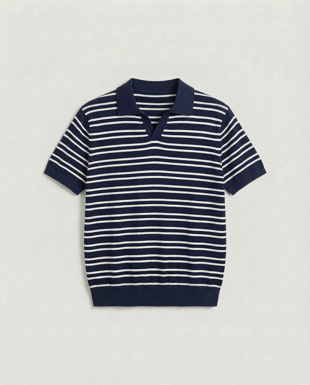 Gestreepte textuur poloshirt (marine)