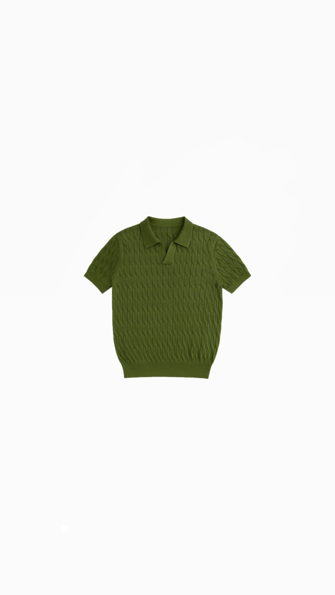 Patterned Polo (Olive Green)